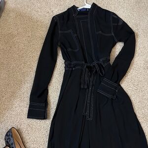 Black Vera Wang Longsleeve Shirtdress